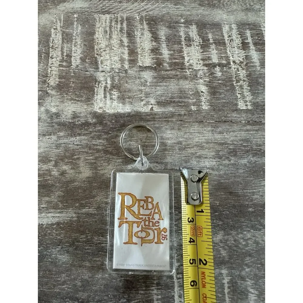 Vintage Keychain Reba McEntire ‘97 Key Ring Acrylic Fob Country Music Artist USA